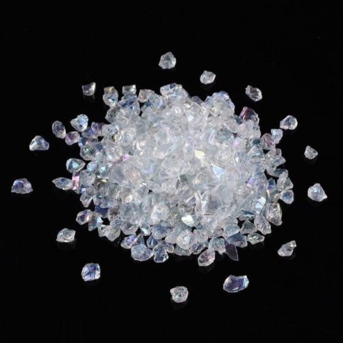 Puces de rocaille en verre transparent effet AB non percées – Lot de 50 g
