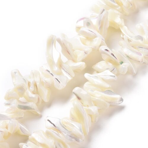 Perles Puces Coquillage de Mer Naturelle - Éclats Nacre Blanc Ivoire
