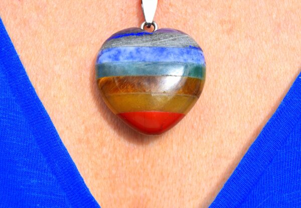 Collier pendentif cœur Chakra en Pierres Semi-Précieuses – Image 2