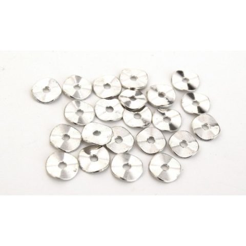 20 Perles Rondelles Strass Intercalaires Argentées 4mm – Lot De Perles à Bijoux – Neuf – Marque SAVMER