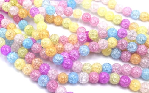 Perles Rondes en Quartz Synthétique Craquelé 8 mm