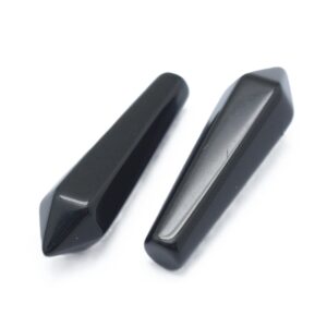 pointe de pierre d'obsidienne noire 3cm non percé pour bijoux DIY