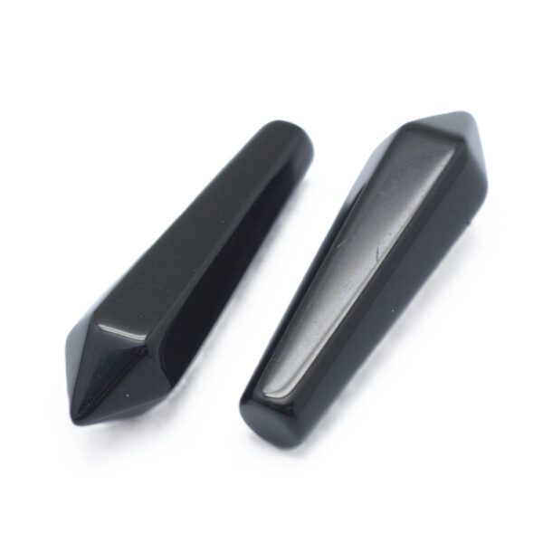 pointe de pierre d'obsidienne noire 3cm non percé pour bijoux DIY
