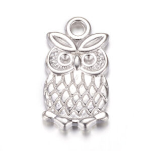 breloque hibou argent brillant2