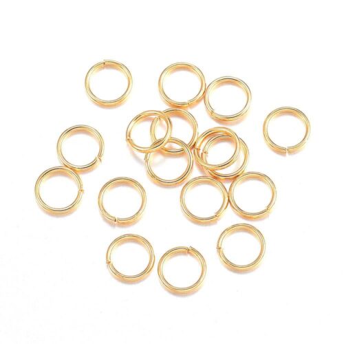 Anneaux ouvert doré acier inoxydable 304 Ø4x0.5mm x50