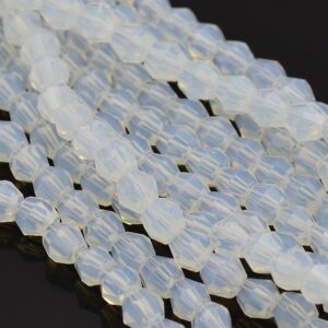 Perles d'opale bicône à facettes, blanc