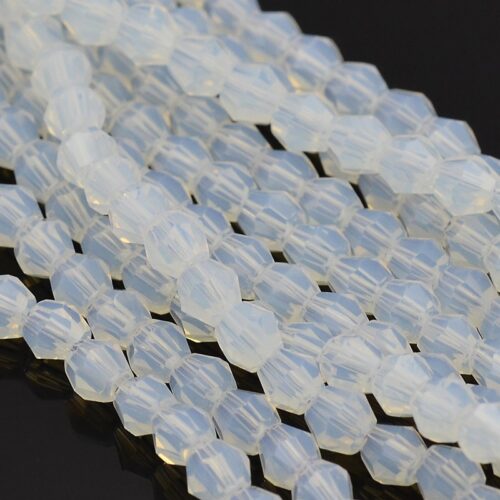 Perles d'opale bicône à facettes, blanc