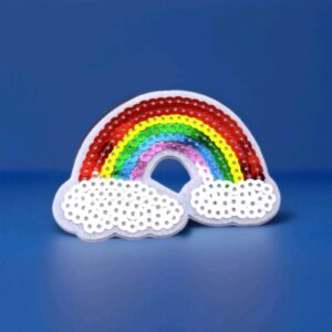 ÉCUSSON PATCH applique thermocollante ** 8 x 5 cm ** NUAGE ARC-EN-CIEL sequin