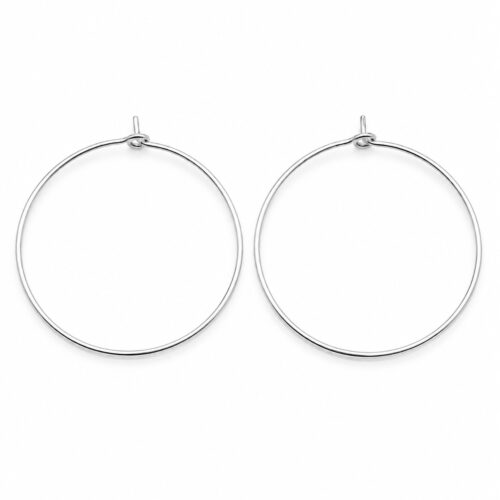 Créoles argentées en laiton Ø30 mm – Lot de 20