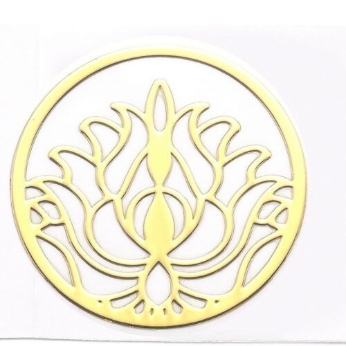 Autocollant auto adhésif fleur de lotus doré
