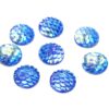 Cabochons écailles de sirène bleu 12mm x20