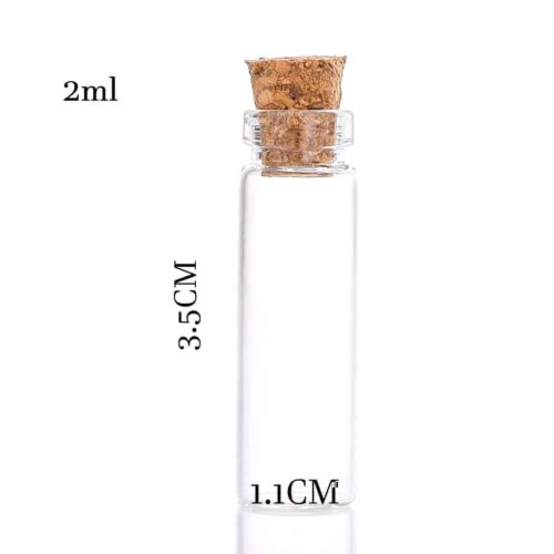 Bouteilles en verre avec bouchon de liège 3.5cm x 1.1cm