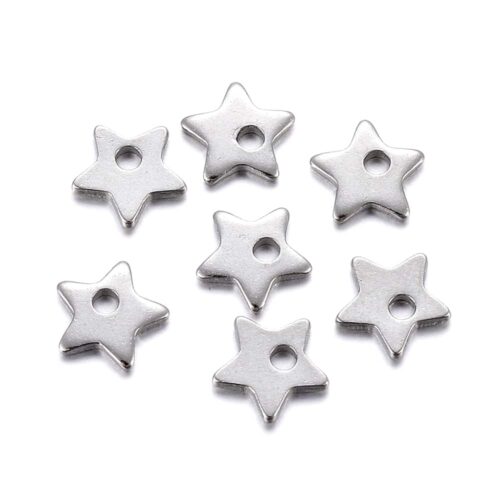 Petites étoiles en acier inoxydable 304 argent
