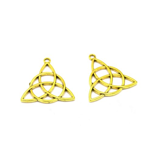 Pendentifs Triquetra Nœud Celtique - Doré Antique 30mm x10