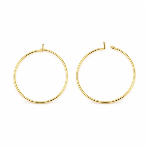 Boucles d’Oreilles Créole Ø35mm Anneaux en Cuivre doré 18k Or X4