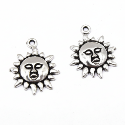 Pendentifs soleil style tibétain argent antique pour création de bijoux DIY