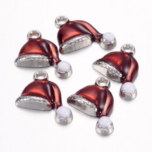 Breloques bonnet de Noël en émail