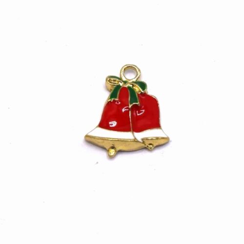 Breloques cloches de Noël en émail – Lot de 2 ou 4