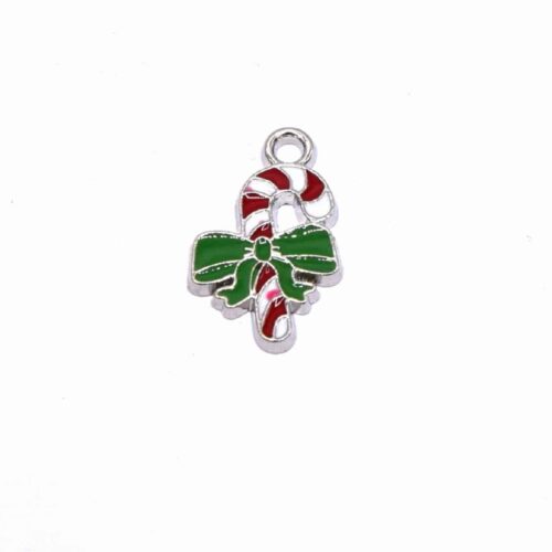 Breloques sucre d’orge de Noël en émail – Lot de 2 ou 4