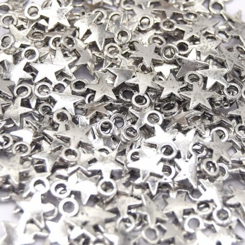 Breloques petites étoiles argent antique 10x8mm