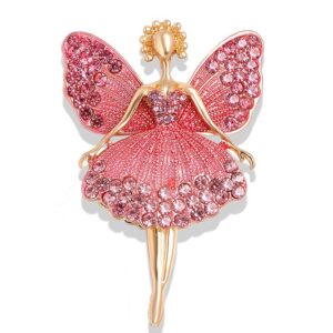 Broche strass fée ailes de paillons roses bijoux fantaisies femme (5) op