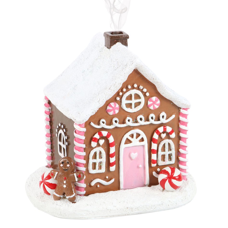 Brûleur d'Encens Maison en Pain d'Épice Rose – Image 3