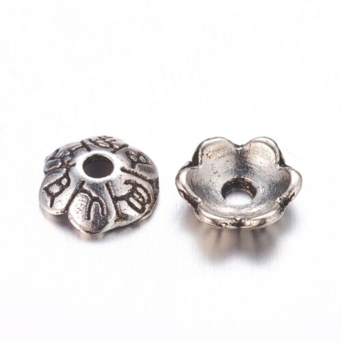 Calottes coupelles métal fleur argent