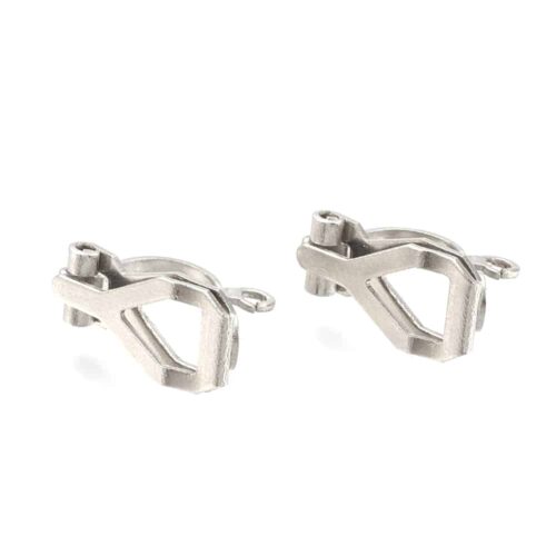 Clips d'oreilles acier inoxydable 304 argent platine x6