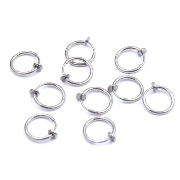 Clips d'Oreilles Créoles Rétractables en Acier Inoxydable 304 - (Lot de 2) – Image 2