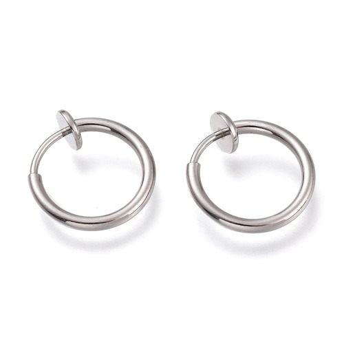 CLIPS OREILLE ACIER INOXYDABLE CREOLE argent 9 CLIPS OREILLE ACIER INOXYDABLE CREOLE argent 9