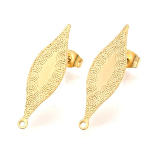 Composants de boucles d'oreilles larmes en Acier inoxydable avec fermoirs