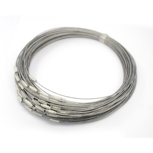 collier maille câble acier inoxydable 45 cm pour création bijoux