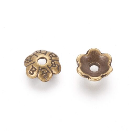 Calottes coupelles métal fleur bronze