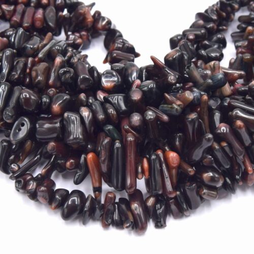 Perles corail bambou synthétique noir x50
