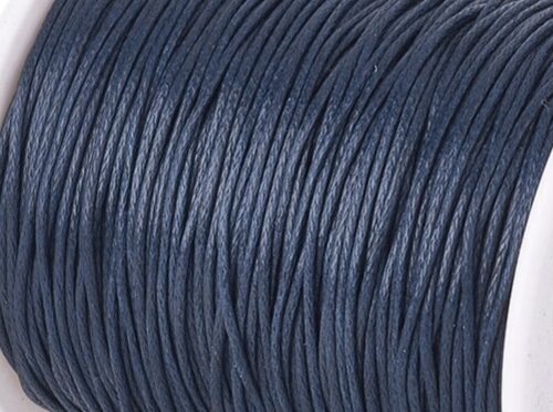 Cordon ciré 1mm bleu marine en coton x10