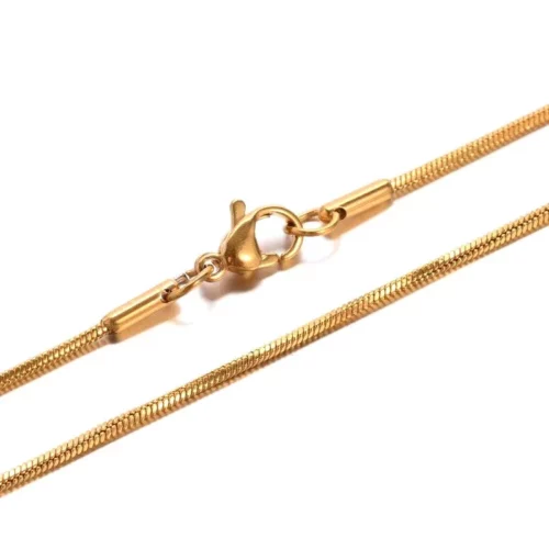 Chaîne maille serpent acier inoxydable 304 doré 45 cm