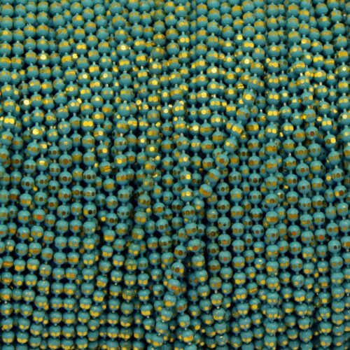 Chaîne pour colliers à boules en laiton bleu doré 1.5mm