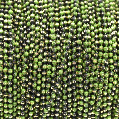 Chaîne à Billes Laiton 1.5mm - Vert Olive Noir Éclat Doré - Apprêt Bijoux
