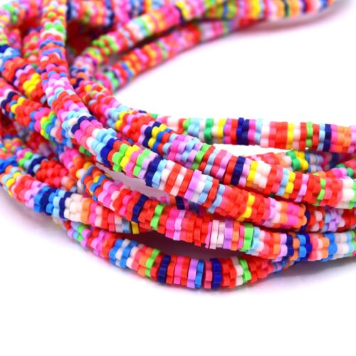 Chapelet de perle 5mm en pâte polymère fleurs de prunier multicolore