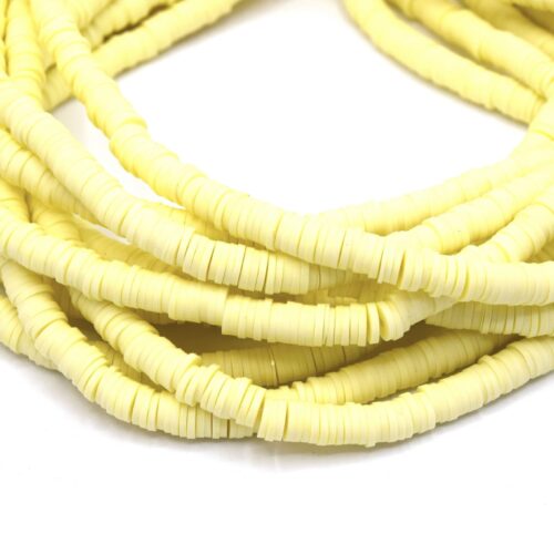 Chapelet de perles heishi Ø6mm jaune pastel