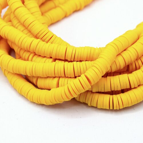 Chapelet de perles heishi Ø6mm jaune