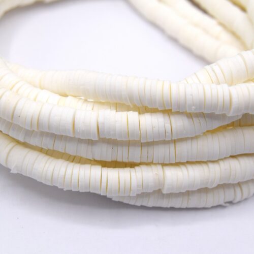Chapelet de perles heishi Ø6mm blanc