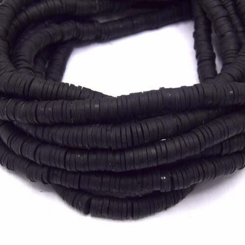 Chapelet de perles heishi Ø6mm noir