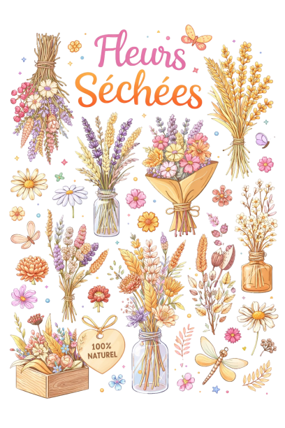 catégorie fleurs séchées, création de bijoux en résine fleurs en bouquets fleurs pressées et printemps