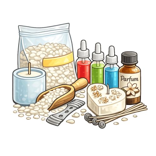 Création de bougies DIY avec cire de soja, parfums et moules