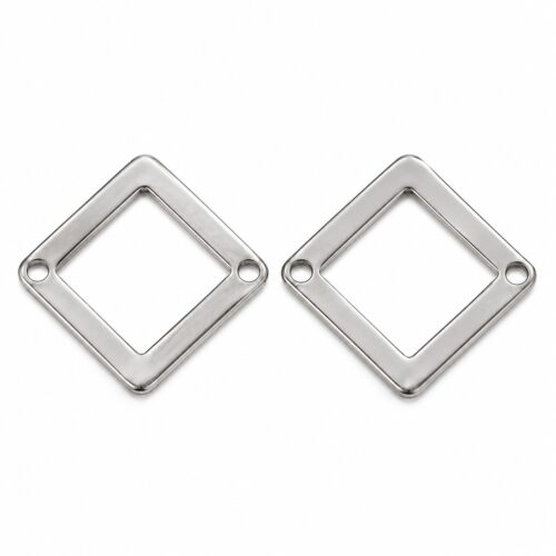 Connecteur losange acier inoxydable 304 – 18 mm lot d e2