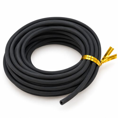 Cordon tubulaire creux PVC noir 2 mm pour création de bijoux – 5 mètres fond blanc