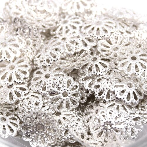 Coupelles Fleur 9mm argent x200