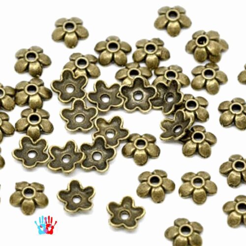 Coupelles Fleur Bronze 6mm