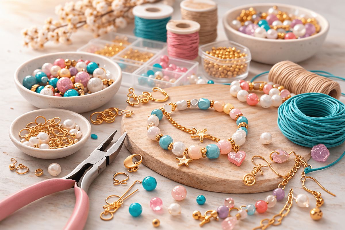 Fournitures pour la création de bijoux : perles, apprêts, outils et matériaux DIY